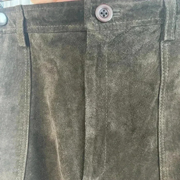 VINTAGE HIGH SIERRA|CHOCOLATE BROWN SUEDE LEATHER SHORT SKIRT|14 Boho chic - Picture 3 of 16